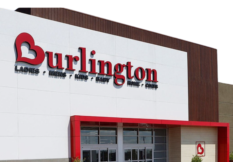 Burlington Coat Factory illuminated channel letters retail storefront sign installation